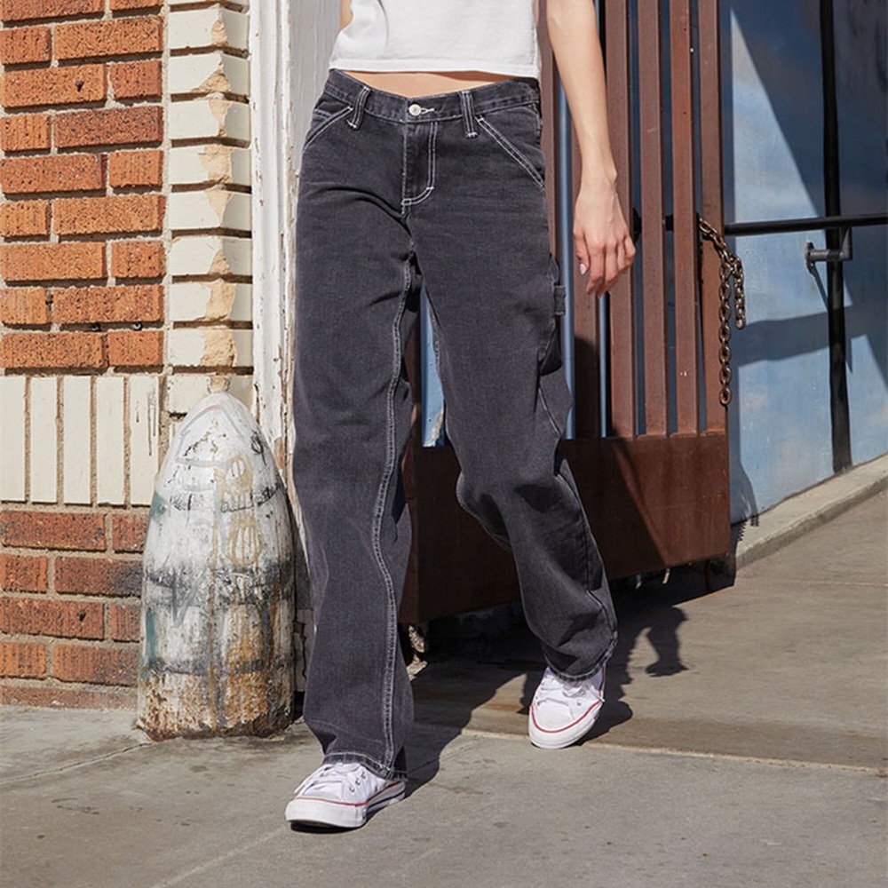 Pacsun high rise wide leg black cargo jeans